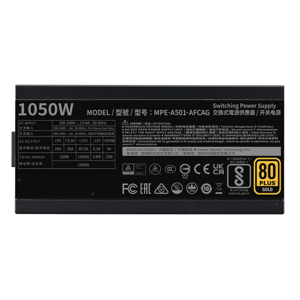 Cooler Master MWE Gold 1050 Full Modular V2 ATX 3.1 80PLUS GOLD 1050W