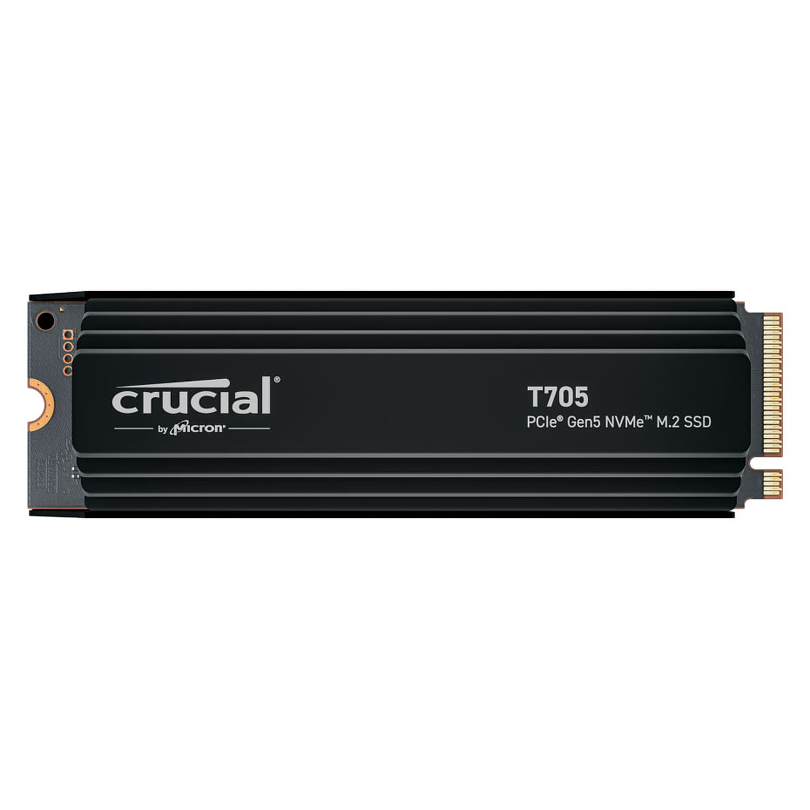 Crucial T705 1TB PCIe Gen5 NVMe M.2 SSD avec dissipateur thermique (Sans emballage)
